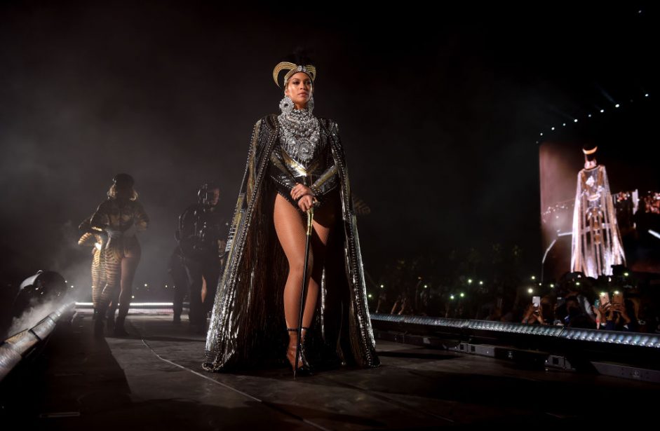 INDIO, CA - APRIL 14: Beyonce Knowles performs onstage during 2018 Coachella Valley Music And Arts Festival Weekend 1 at the Empire Polo Field on April 14, 2018 in Indio, California. (Photo by Larry Busacca/Getty Images for Coachella )