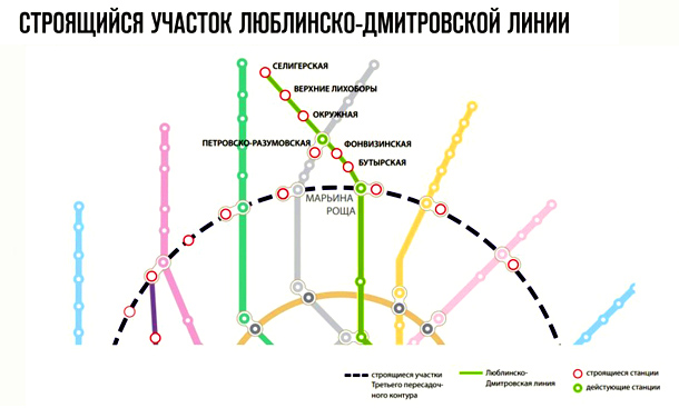 План зеленой ветки метро