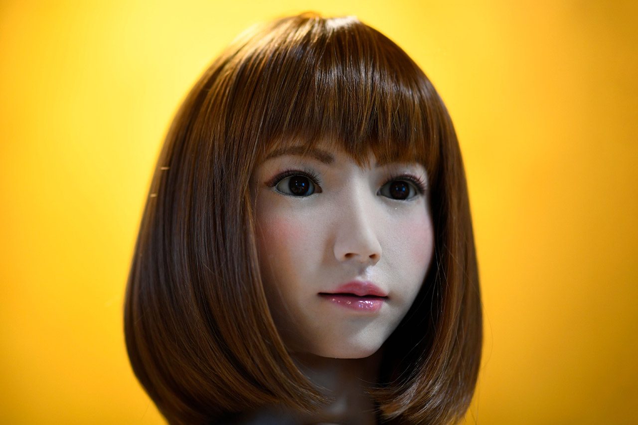 A robot created by Japan's Hiroshi Ishiguro Laboratories called Erica is presented at the IROS 2018 International Conference on Intelligent Robots on October 5, 2018 in Madrid. (Photo by GABRIEL BOUYS / AFP)        (Photo credit should read GABRIEL BOUYS/AFP via Getty Images)